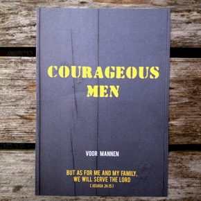 flyer courageous men . grafische vormgeving